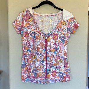 Tokidoki short-sleeve multicolor tropical  hoodie